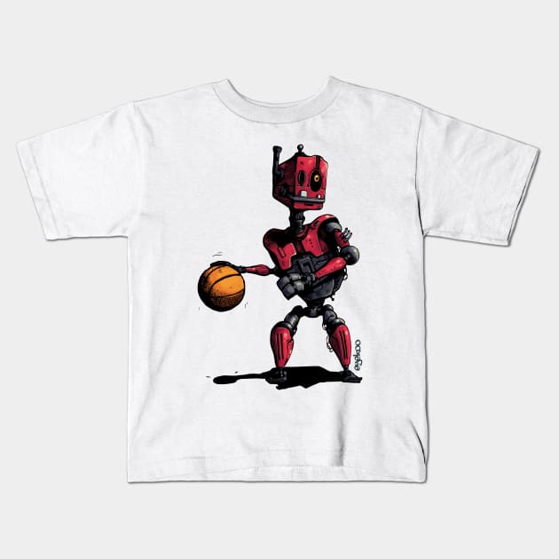 Basketball Bot Kids T-Shirt by Eyekoo